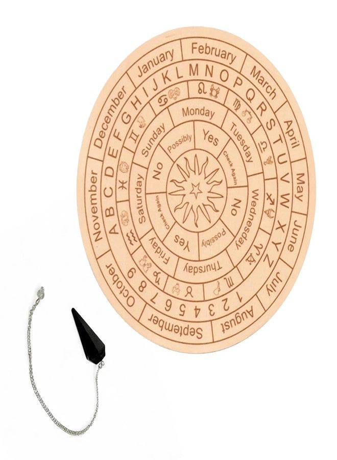 TREE MAISON CORONATING HOMES Dowsing Board (6Inch) with Black Toumaline Pendulum |Dowsing Board | Metaphysical Message Board | Acrylic Divination Board | Spirit Board | Witch Board - Image 1